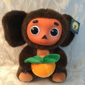 Vintage Monkey Plush Reward Toys Orange Rubber Face Russian Bosco Cheburashka